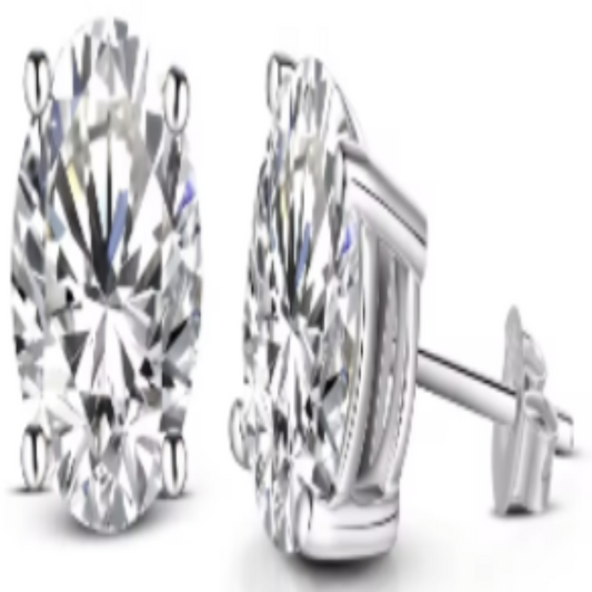 HighSpark Solitaire Stud Earrings 92.5 Sterling Silver Round Brilliant Cubic Zirconia