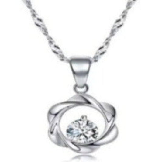Sterling Silver 925 Charm Classic Lightning Necklace