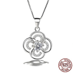 Sterling Silver 925 Flower Pendant necklace